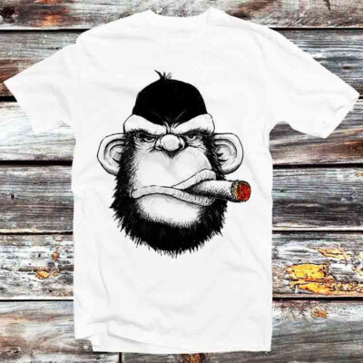 Gorilla Smoking Monkey Parody Snoop Face Beard Hipster T-Shirt B780