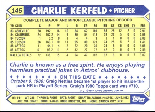 1987 Topps TIFFANY MLB Singles Choisissez vos joueurs d'équipe GLOSSY préférés #2 - #266 - Photo 292 sur 520