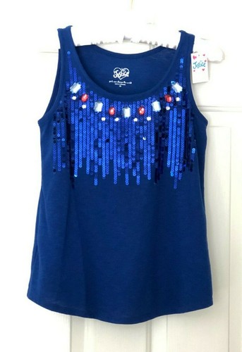 royal blue sequin tank top