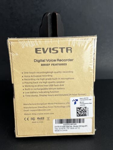EVISTR 16GB DIGITAL VOICE RECORDER Voice Activated Recorder Player USB Charge - Picture 2 of 4