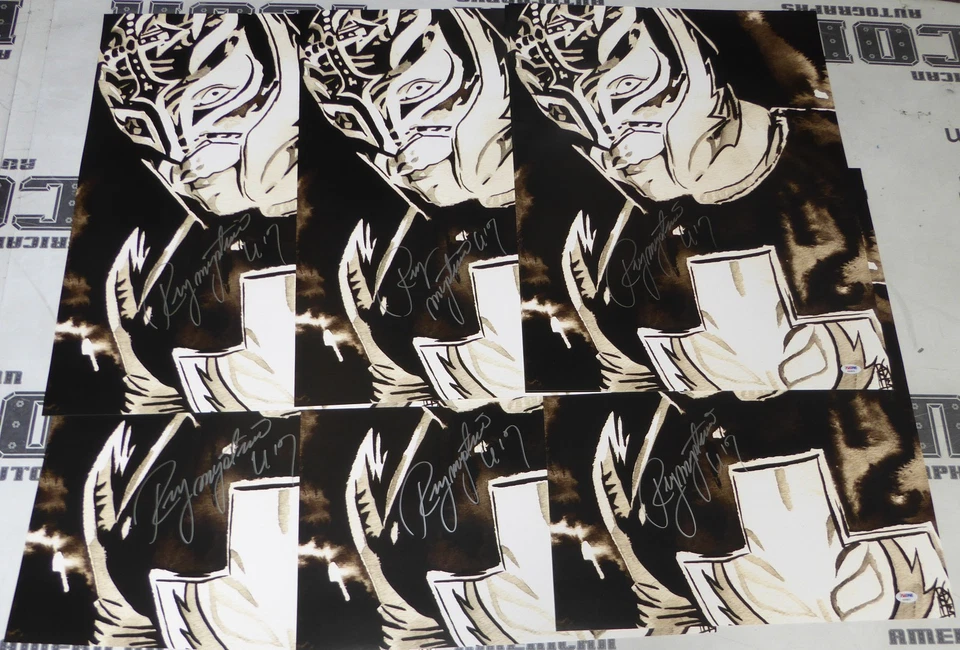 Rey Mysterio Signed 18x24 Poster PSA/DNA COA WWE Rob Schamberger Art Print Auto - Image 4 of 4