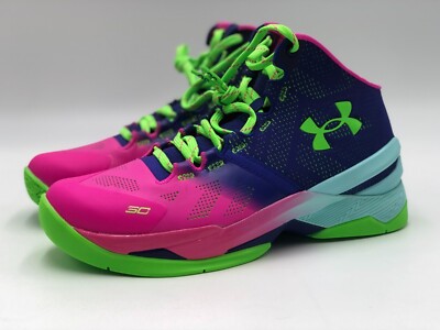 Under Armor Curry 2 Northern Lights Basketball Shoes Youth Sz 6.5
