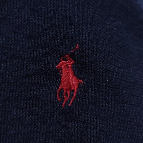 Vintage Ralph Lauren V Neck Pullover Herren XL Navy Pima Cotton Polo Pony 90s Blau - Bild 4 von 11