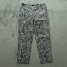 Ava & Grace Pull On Pants Women's 8 Black/White Mid-Rise Flat Front 29x26.5