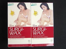 SURGI WAX HAIR REMOVER STRIPS + After Wax Balm  BIKINI  BODY  LEGS  Lot of 2