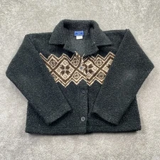 Susquehanna Trail Outfitters Fuzzy Snowflake Cardigan Sweater Women's Size M