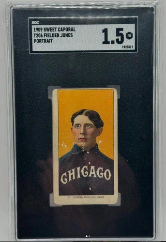 T206 Fielder Jones Portrait Sweet Caporal 150 SGC 1.5 morehouse Ruth find