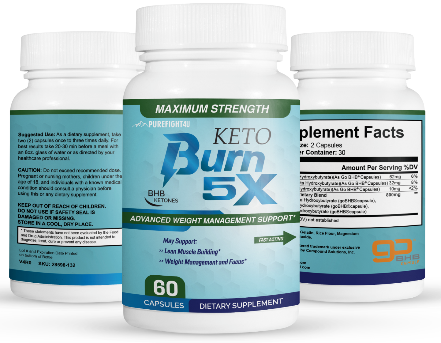 Keto Burn 5x Pills Advanced Weight Management Support 2 Bottles 120 Capsules eBay