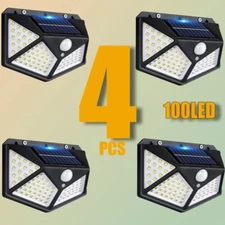 New Solar Power 100LED Light PIR Motion Sensor Outdoor Security Lamp Wall Garden