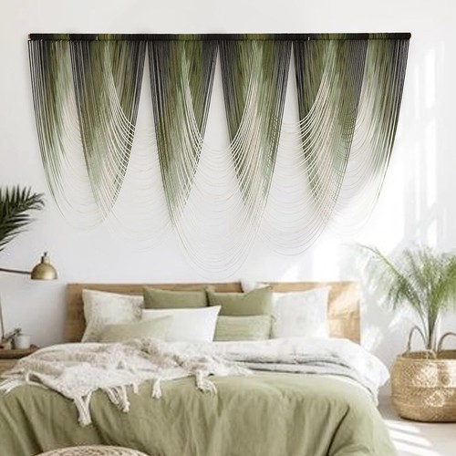 NEW Anthropologie XL Boho Tapestry Macrame Woven Dyed Yarn Wall Hanging 40 x 60 - Picture 4 of 7