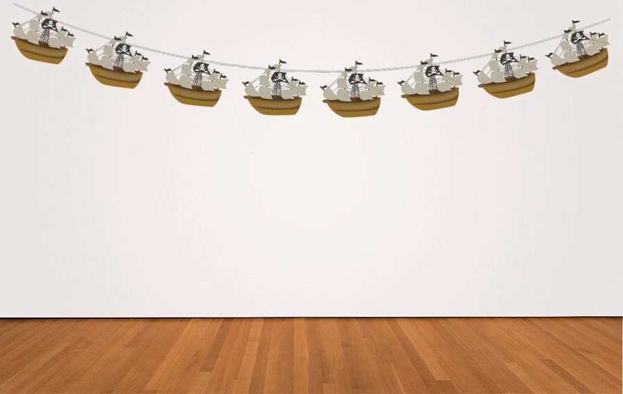 Pirate Ship Bunting Birthday Events Party Decorations 12pcs - Image 3 of 4