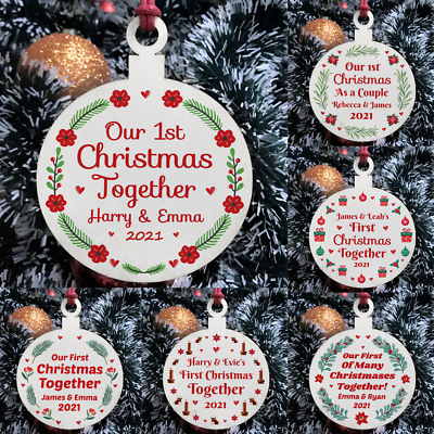 Personalised First 1st Christmas Together Couple Boyfriend Girlfriend  Baubles