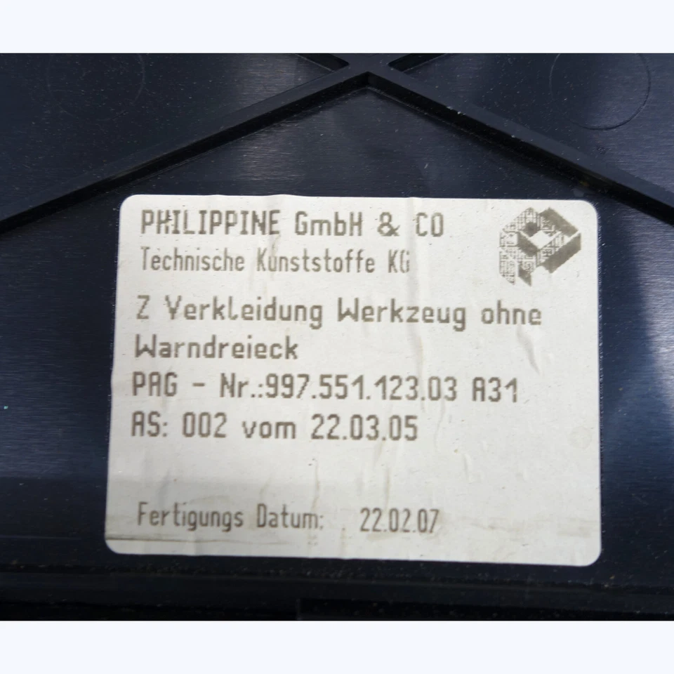 Porsche 997 911 987 Cayman Boxster 2005-2012 maletero delantero panel de moldura Frunk OEM Foto 3 de 3