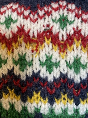 AEO Women’s Nordic Sweater Sz S Open Front Collared White Blue Knit Pockets - Picture 11 of 13