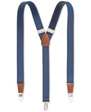  70 Club Room Men'S Navy Blue Stretch Braces Clip-End Adjustable Suspenders
