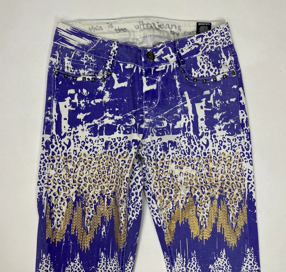 Женские узкие джинсы из денима Custo Barcelona Ultra All Over Print размер 28 фиолетовый - Изображение 2 из 4