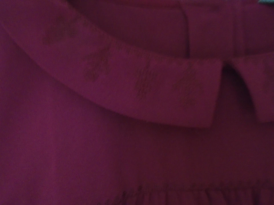 Blusa bordada Hobbs bordô vermelha gola Peter Pan tamanho 12 muito bom estado N.W.3 - Imagem 4 de 4