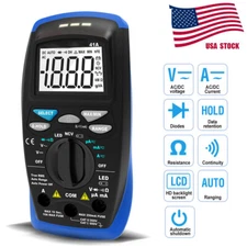 Digital Resistance Meter Ohmmeter TrueRMS Current NCV DC AC Voltmeter Ammeter US