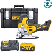 Dewalt DCS335 18V XR Brushless Grip Jigsaw With 1 x 5Ah Battery, Charger & Case
