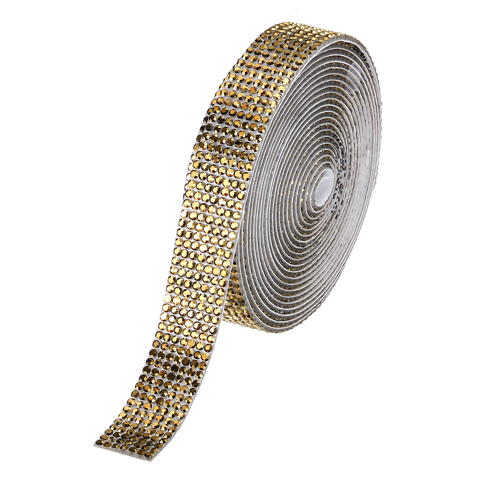 0.6 Inch Self Adhesive Rhinestone Strips 3 Yard for Crafts,Gold