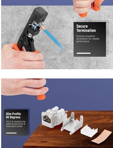 Everest Media CAT6A Kit: Speed Tool & 12 RJ45 Shielded Keystone Jacks - Picture 3 of 9