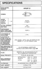 STERLING HP02P2100N 2/2 NO PROPOR. FLOW SETTING CART. VALVE