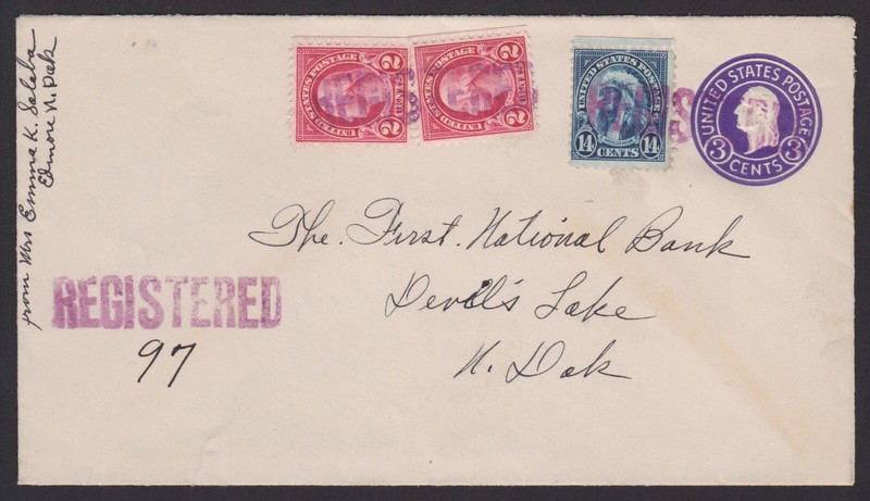 USA Scott 695 14¢ American Indian on registered North Dakota cover