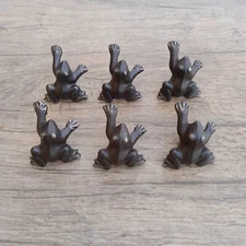 6pcs Vintage cast iron frog shape cabinet drawer door knobs screen handles