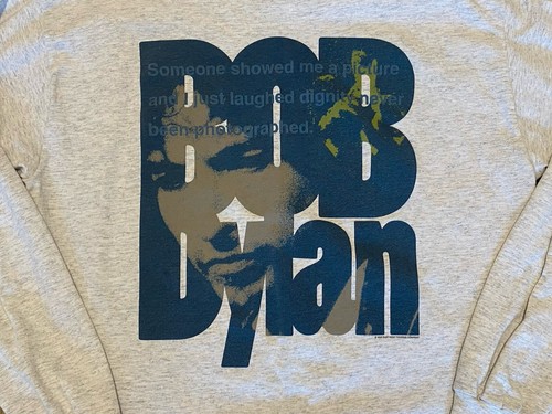 Vintage 1995 Bob Dylan Long Sleeve Grey Tour T-Shirt Men's Size XL All Sport 90s - Picture 2 of 9