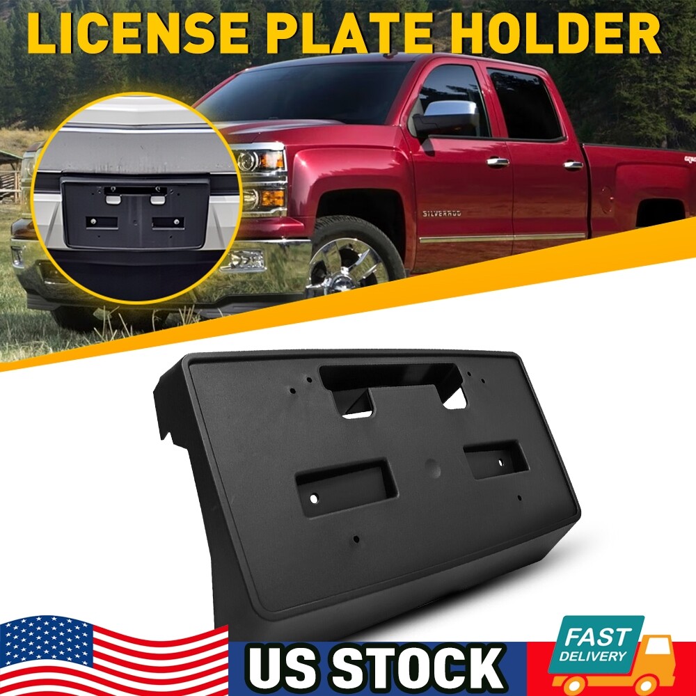 AUXITO Front License Plate Bracket For 2014-2015 Chevy Silverado 1500 – Black ABS