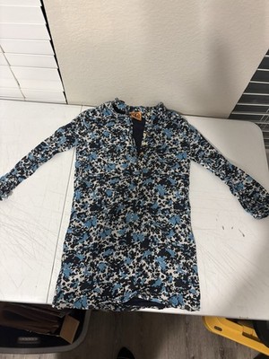 Tory Burch Kids Girls Long Sleeve Critter Print Button Up Dress Size M