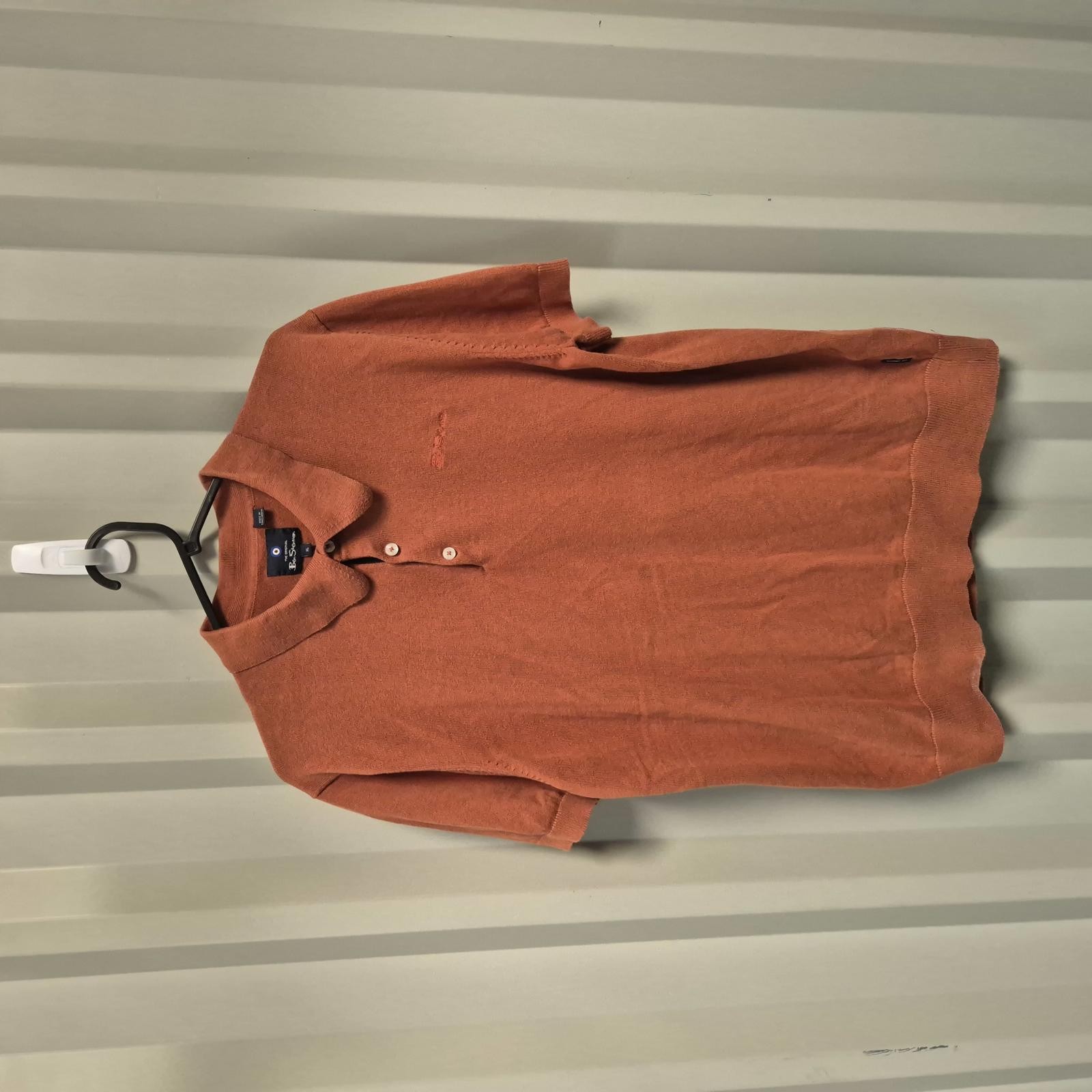 Ben Sherman Polo Shirt Mens Size Large Orange Cotton Casual Short Sleeve