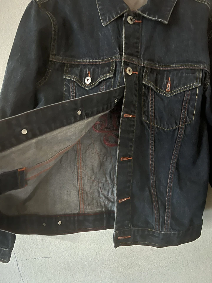 Chaqueta vaquera azul oscuro bordada talla 1XL Sean John Outlaw Collection años 90 Foto 4 de 4