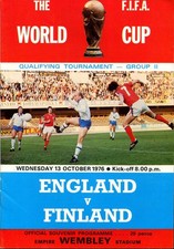 England v Finland 13/10/76 World Cup Qualifying Group 2