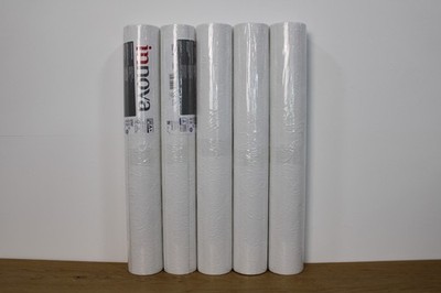 5 Rollen Papier-Prägetapete AS Creation Innova 5949-14 Weiss Strukturiert