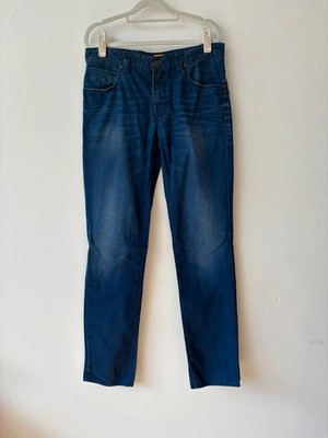 Hugo Boss Orange Herren Jeans Blau Straight W33 L34 Designer Logo Denim