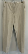 Babaton Aritzia Markova Pant Flat Front Straight Ankle Heather Matte Pearl New 4
