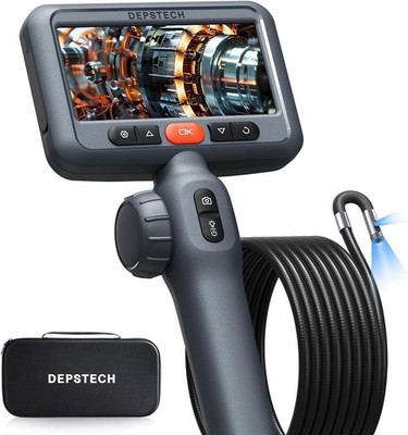 DEPSTECH Dual Lens Endoskopkamera mit Licht, 8,5mm Endoskop Beweglicher Kopf