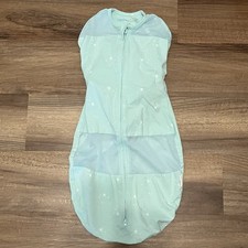 Happiest Baby Size Large Sleep Sack Swaddle Mint Green Star Print Cotton  Mesh