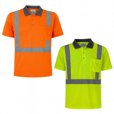 Convoy High Visibility Polo Safety Shirt with Reflective Tape, Moisture-Wicking