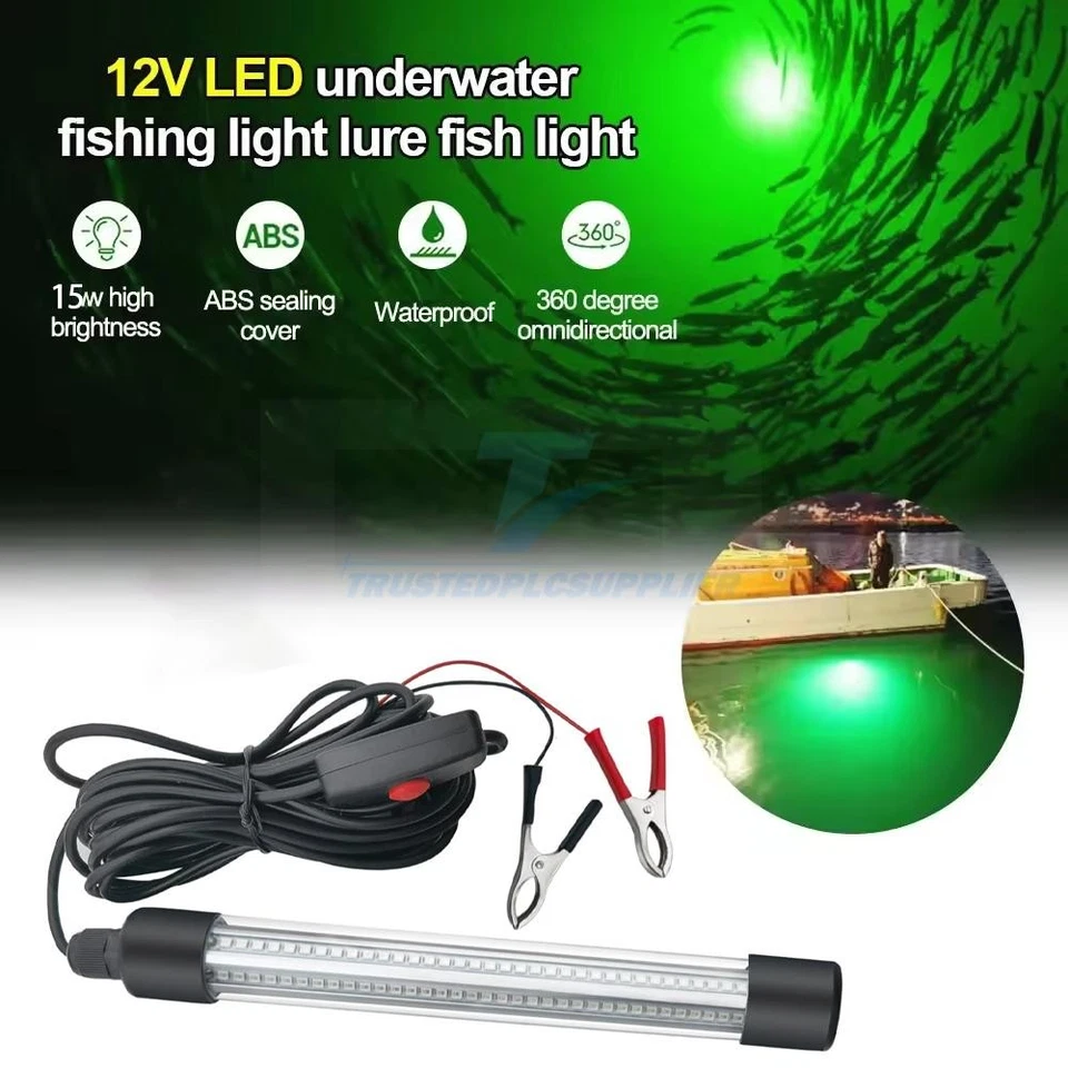50000Lúmenes 126 LED Verde Luz de Pesca Subacuática Lámpara Atraer Peces 5m 12V Foto 2 de 4