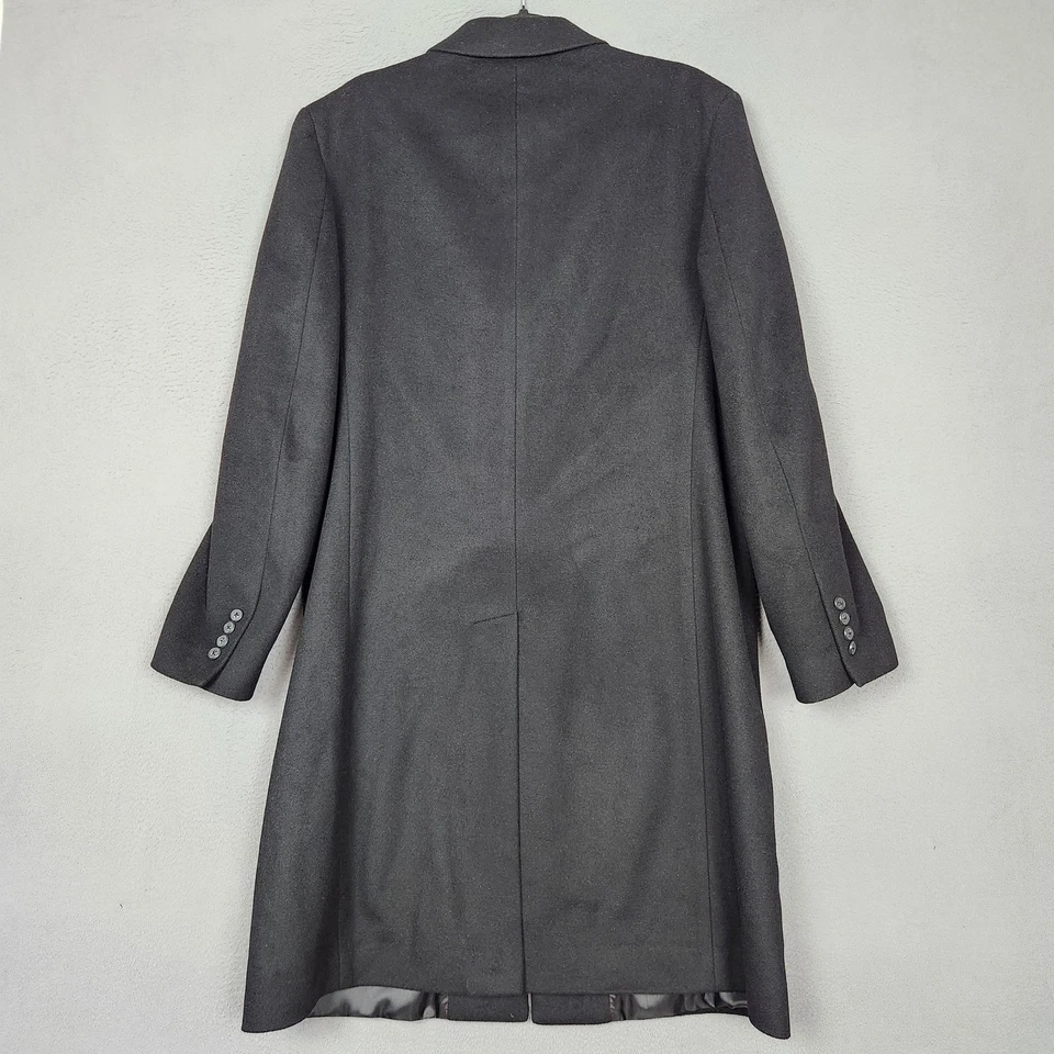 Perry Ellis Portfolio Overcoat Mens Large Black 3 Button Topcoat Coat Winter - Image 2 of 4