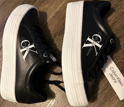 Calvin Klein Jeans Gayle Sneaker Schwarz Weiß Kunstleder Jugend EU 36 Low Top