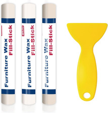 Wood Filler Sticks 3 Colors White Wax Fill Stick, Wood Repair Kit for Scratches,