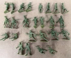 Vintage Marx WWII US Army Soldiers Green Plastic 25 Figures 11 Poses
