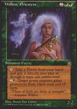Heavy Play, English MTG Regular Willow Priestess Homelands Magic the Gathering