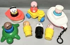 Vtg Fisher Price Jumbo Little People Bath Tub Toys Boat Turtle 7 Figures Dogs