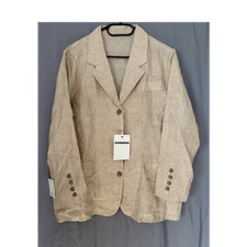 Cordera Oversized Leinen Blazer Kariert Beige...