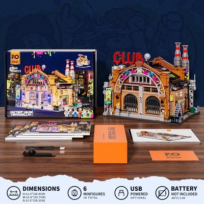 2654 Teile Fabrik Haus der Musik Bausteine Set mit LED-Leuchten