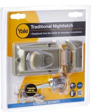 Yale Traditional Night Latch Standard Security With Deadlock Option 60mm Brass